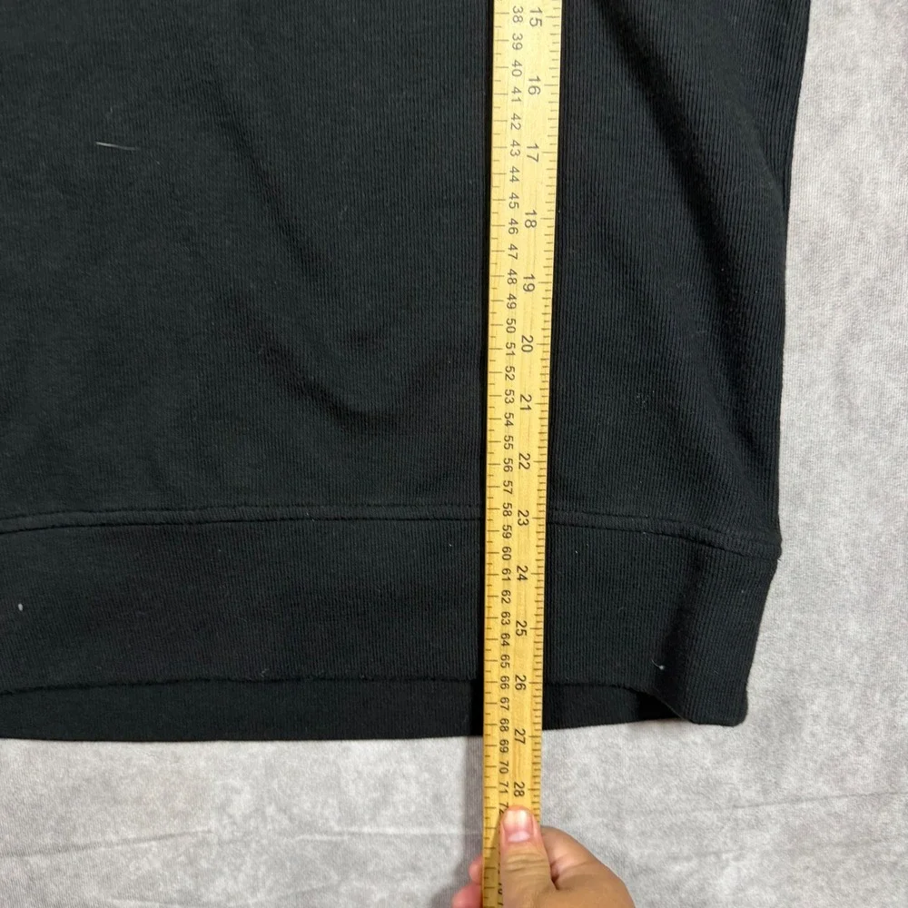 Banana Republic Mens Large Black Ribbed Quarter Zip Pullover Sweater Mock Neck